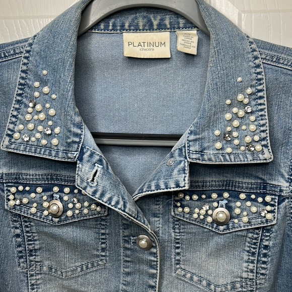 Chico’s Platinum Denim Vest   (Size 0) - Picture 2 of 15